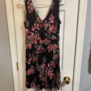 Maurices Black and Red Floral Mini Dress, size medium